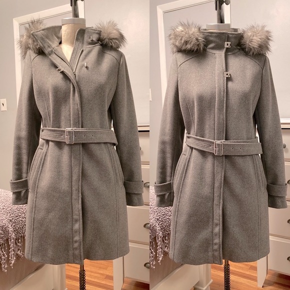 Calvin Klein Jackets & Blazers - Womens Calvin Klein wool hooded peacoat in size S